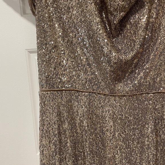 JS Collections long gold sequin gown evening dress size 10 - Picture 12 of 13